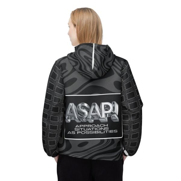 6618968555185072543_2048.jpeg ASAP Metallic Logo Windbreaker Jacket — Black Swirl AOP Hooded Shell