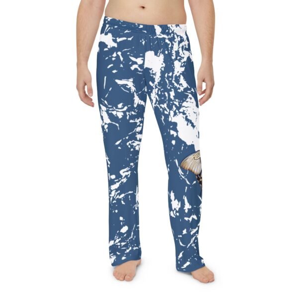 Butterfly Marble Pajama Pants — Men's Blue Relaxed Lounge Pants