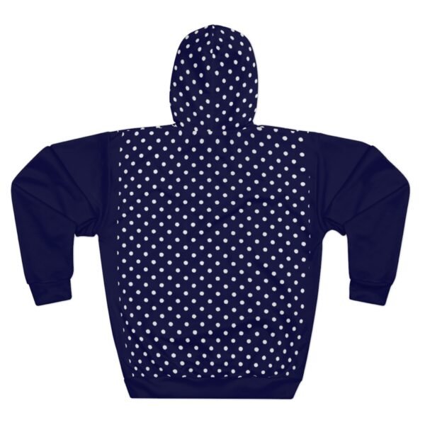 7042078419980541453_2048.jpeg Navy Polka Dot Hoodie — "I Am. Created by the Creator, worn by the Creation" Minimal Pullover