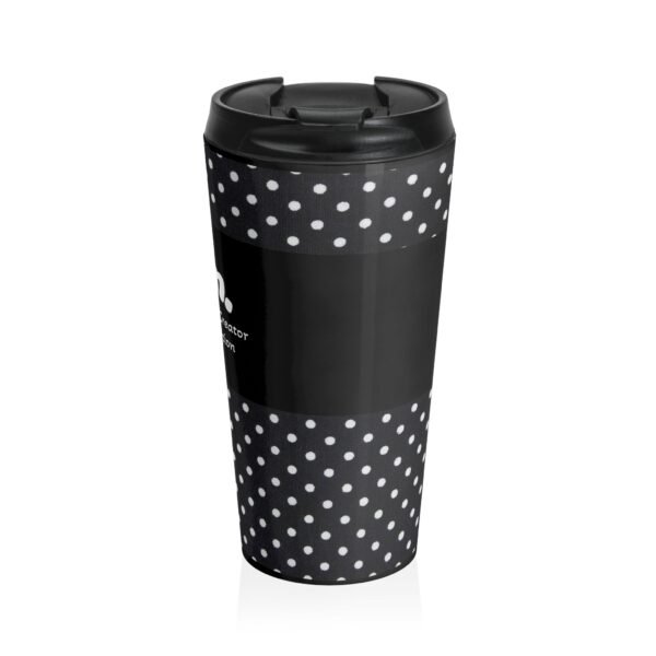 Polka Dot Stainless Steel Travel Mug — ’I Am’ Black & White Insulated Tumbler