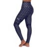 Polka Dot High-Waist Yoga Leggings — Navy “I Am” All-Over Print