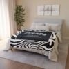 ASAP! Chrome Text Zebra Stripe Blanket — Soft Polyester Cozy Throw