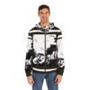 I Choose Me Black & White Grunge Full-Zip Hoodie