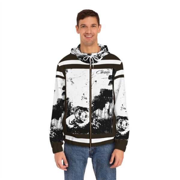 I Choose Me Black & White Grunge Full-Zip Hoodie