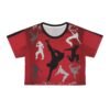 Breakdance Silhouette Crop Tee — Red Street Dance Graphic