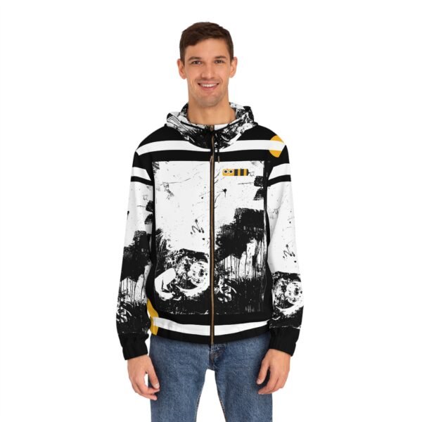 Bee Cool Distressed Graphic Zip-Up Hoodie