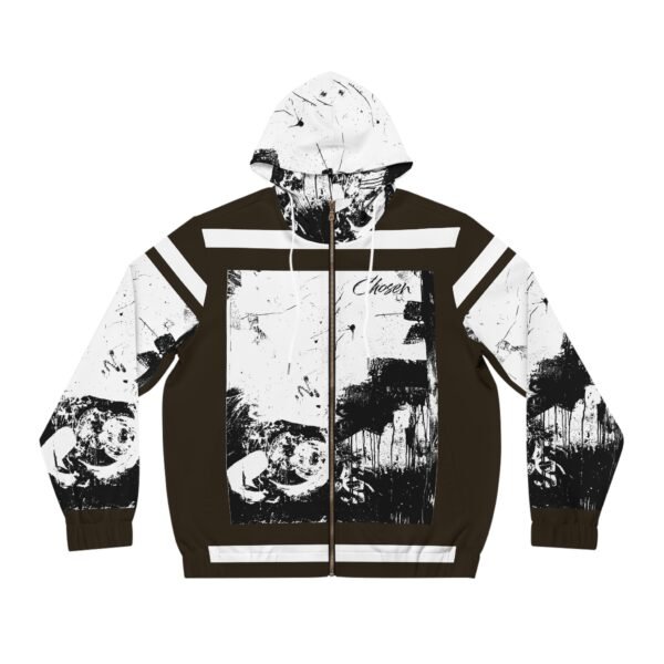 I Choose Me Black & White Grunge Full-Zip Hoodie