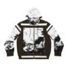 I Choose Me Black & White Grunge Full-Zip Hoodie