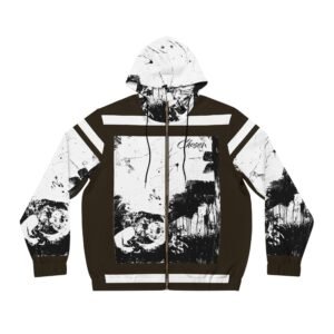 I Choose Me Black & White Grunge Full-Zip Hoodie