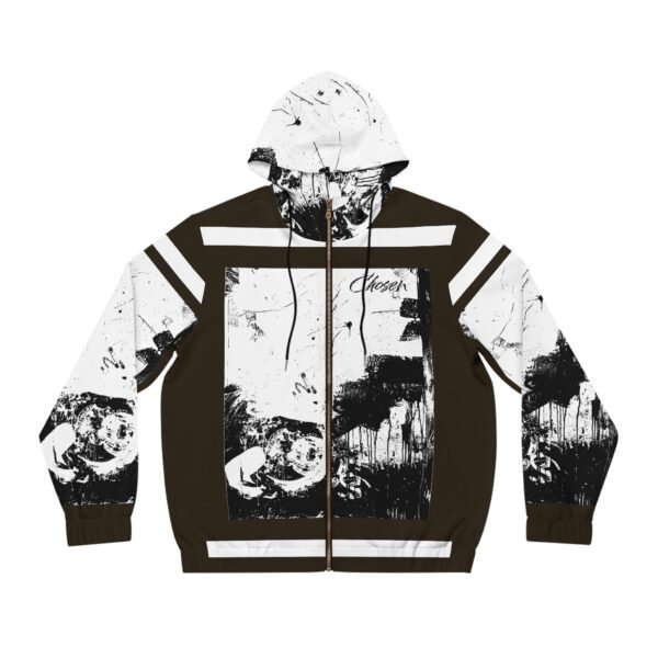 I Choose Me Black & White Grunge Full-Zip Hoodie
