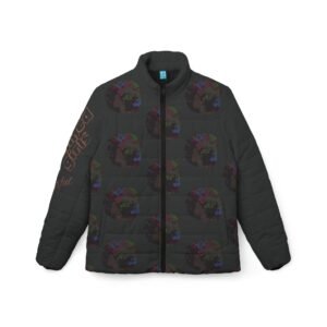 Women’s Floral Portrait Puffer Jacket — "Brown Skinned Girls Beautiful"