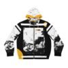 Bee Cool Distressed Graphic Zip-Up Hoodie
