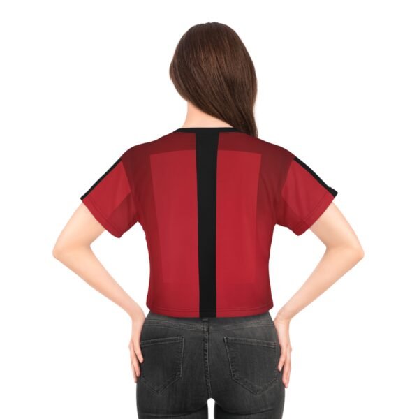 Breakdance Silhouette Crop Tee — Red Street Dance Graphic