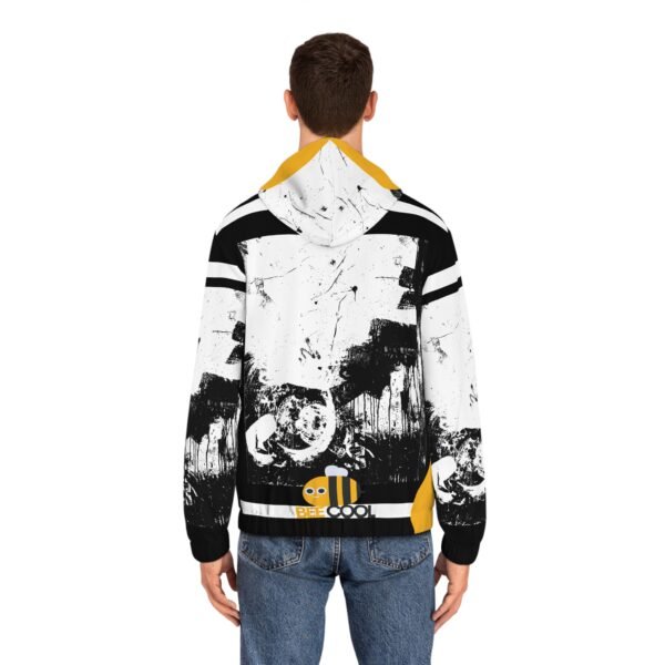Bee Cool Distressed Graphic Zip-Up Hoodie