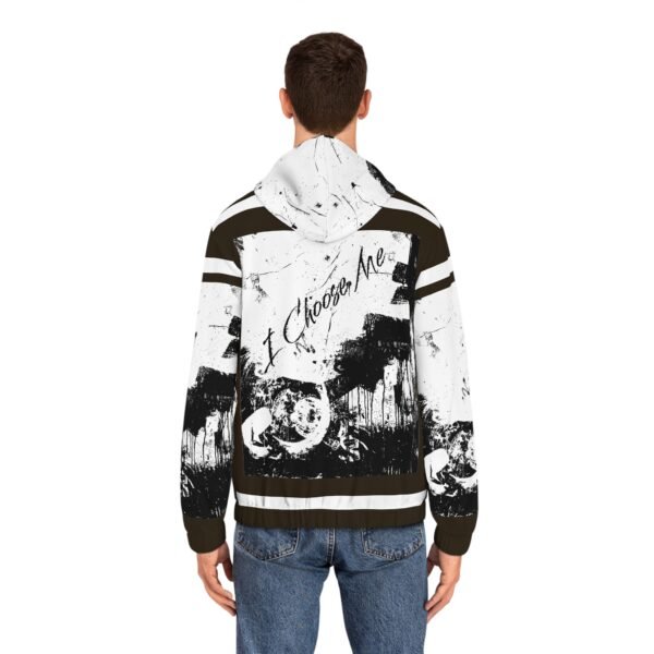 I Choose Me Black & White Grunge Full-Zip Hoodie