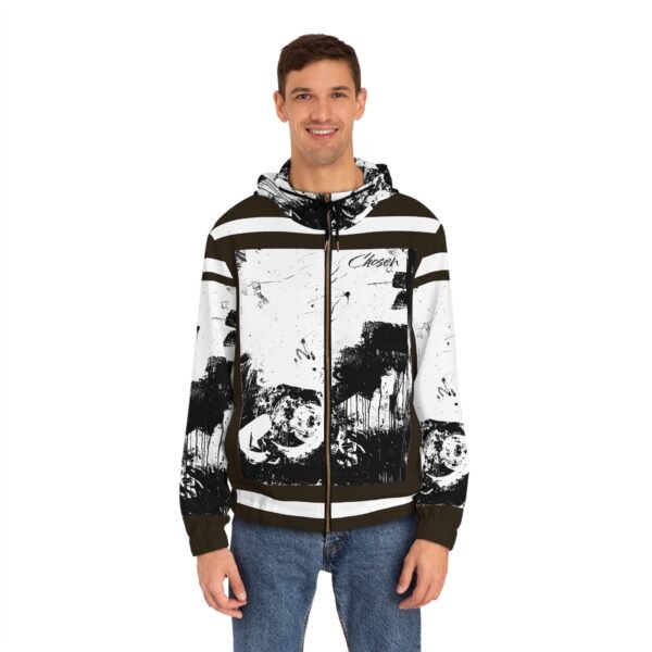 I Choose Me Black & White Grunge Full-Zip Hoodie